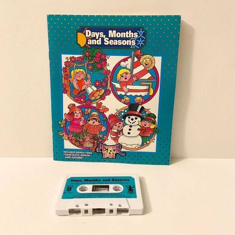 Vintage 1994 Days Months and Seasons Peter Pan Ind Cassette Tape and Book